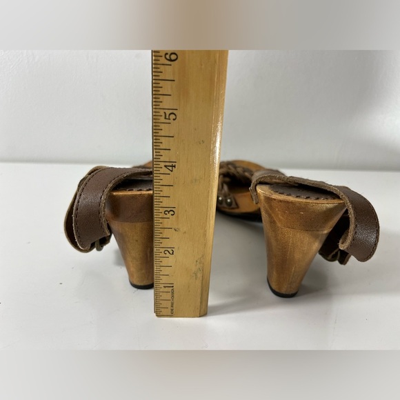 Zara Braided Leather Strap Heeled Sandals Eur Size 37 Womens Brown - Picture 9 of 9